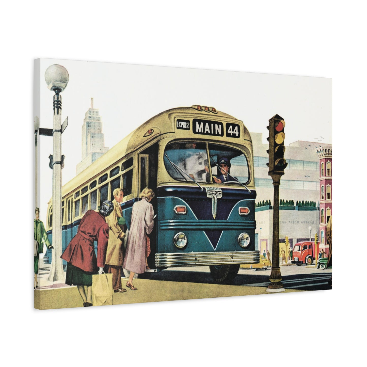 Main 44 Express: A Journey Through Vintage Streets Canvas Art-CropsyPix