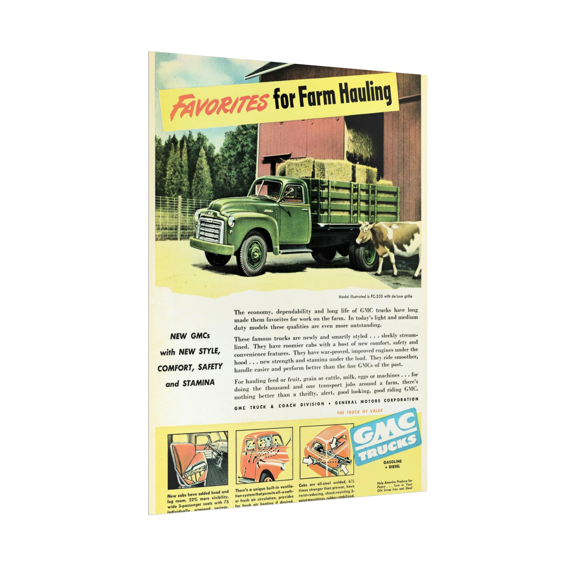 Harvest Heritage: Timeless GMC Truck Farm Poster Artwork-CropsyPix