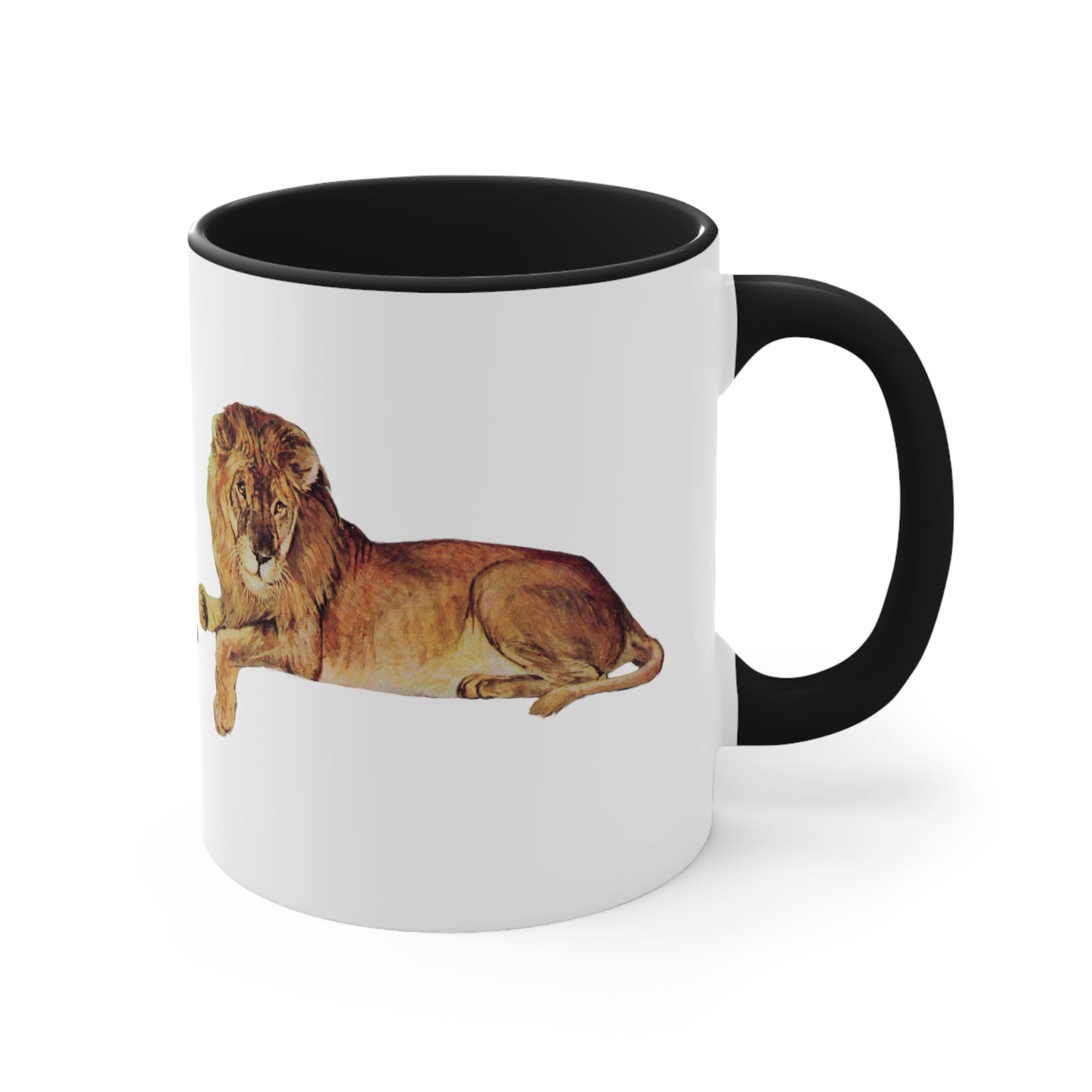 Arctic King vs. Jungle Emperor Mug - 11oz Black Handle 'Polar Bear vs. Lion' Wildlife Coffee Cup-CropsyPix