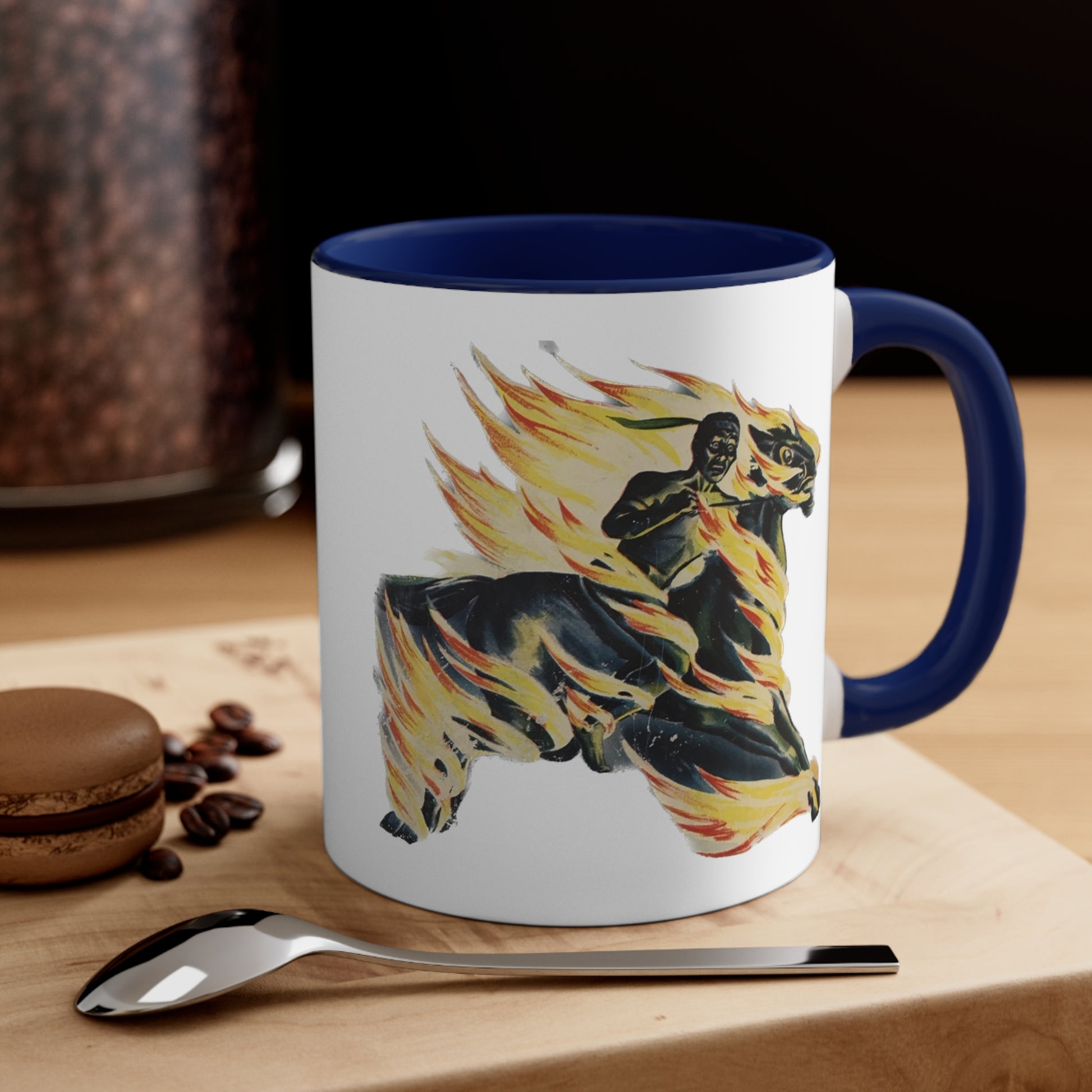 Flame Art Coffee Mug - Abstract Fiery Design Ceramic Cup-CropsyPix