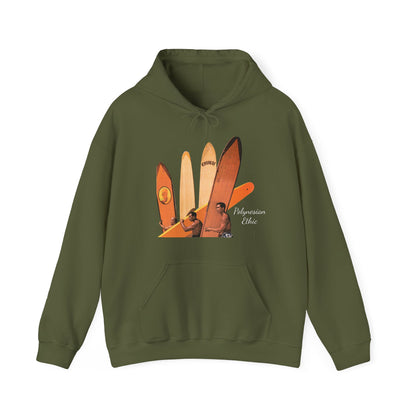 "Polynesian Ethic" Longboard Surf Unisex Heavy Blend™ Hooded Sweatshirt