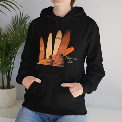 "Polynesian Ethic" Longboard Surf Unisex Heavy Blend™ Hooded Sweatshirt