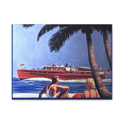 Seaside Elegance - Vintage Yacht Art Canvas Print-CropsyPix