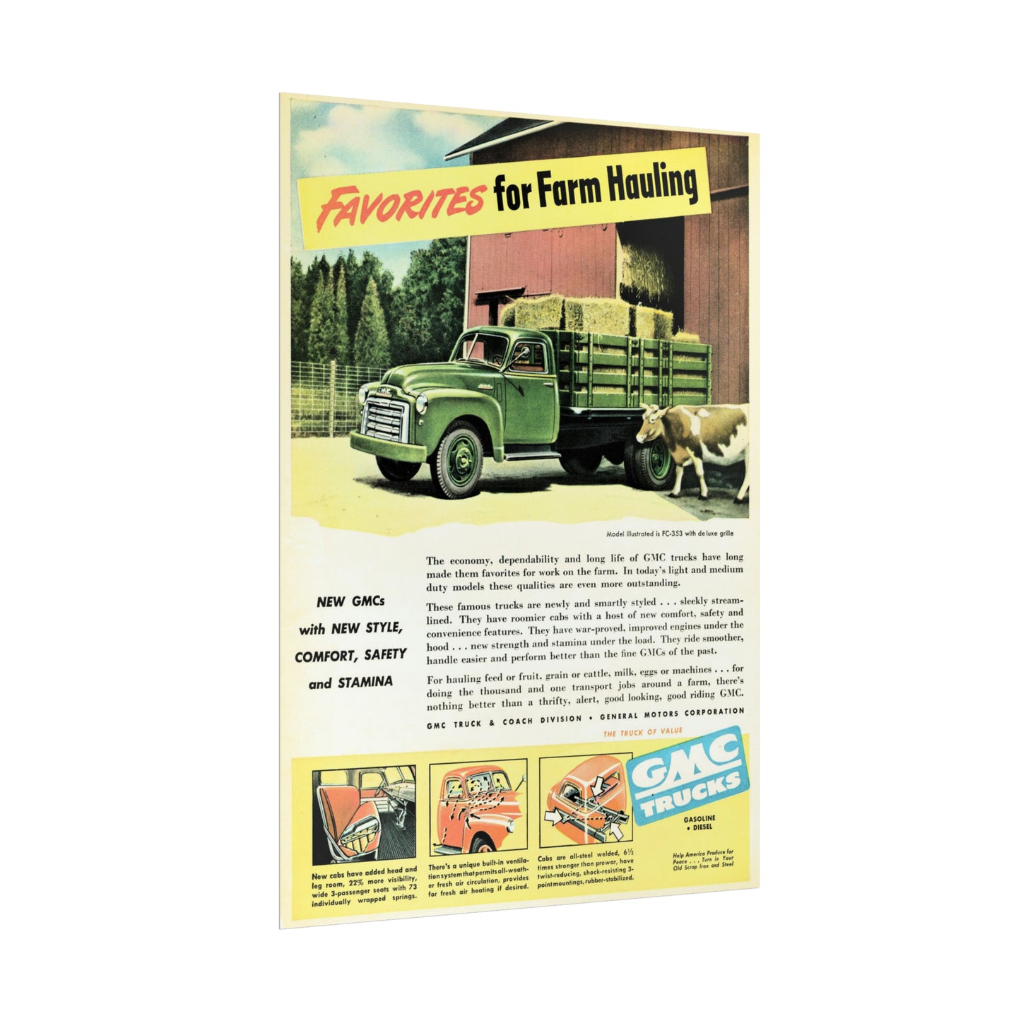 Harvest Heritage: Timeless GMC Truck Farm Poster Artwork-CropsyPix