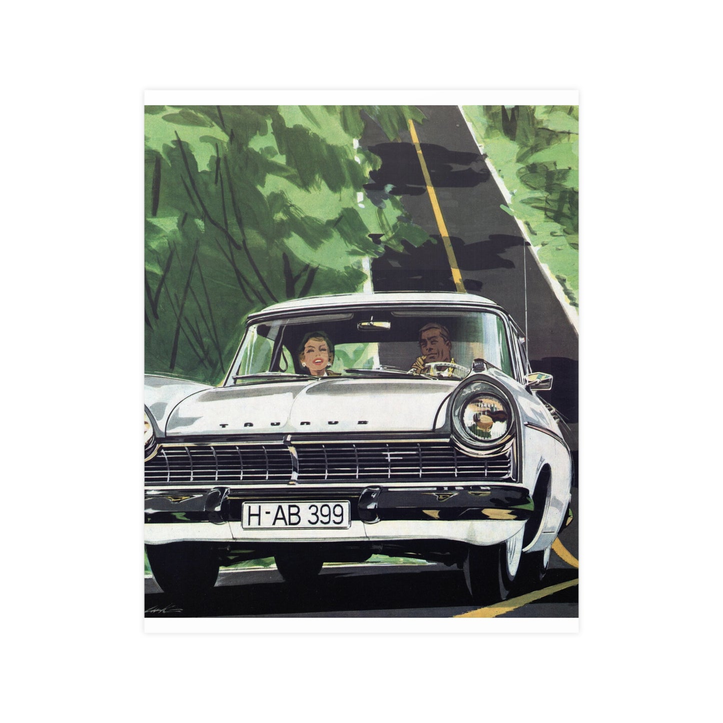 Throwback Drive - Discover the 50s with this Vintage Car Poster | Limited Edition