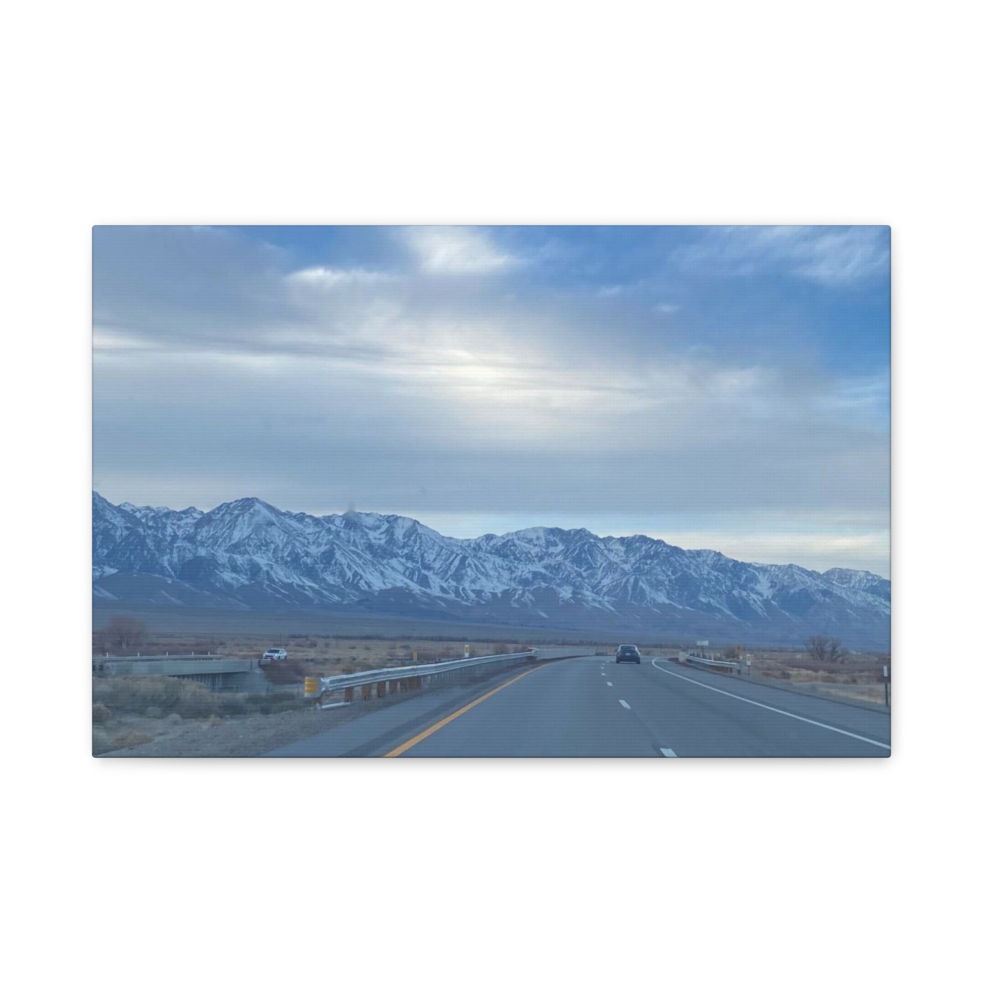 Highway 395 California Canvas Art - Serene Sierra Nevada Mountainscape-CropsyPix