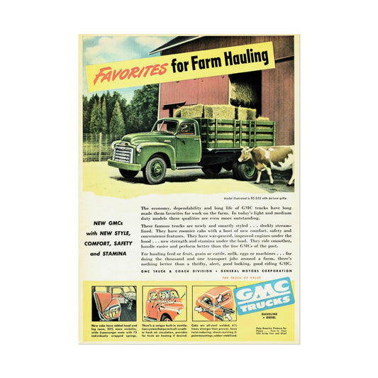 Harvest Heritage: Timeless GMC Truck Farm Poster Artwork-CropsyPix