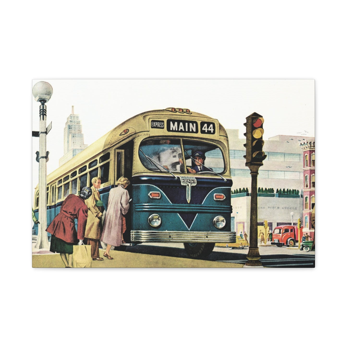 Main 44 Express: A Journey Through Vintage Streets Canvas Art-CropsyPix