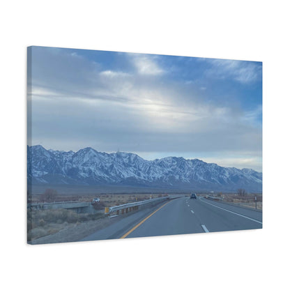 Highway 395 California Canvas Art - Serene Sierra Nevada Mountainscape-CropsyPix