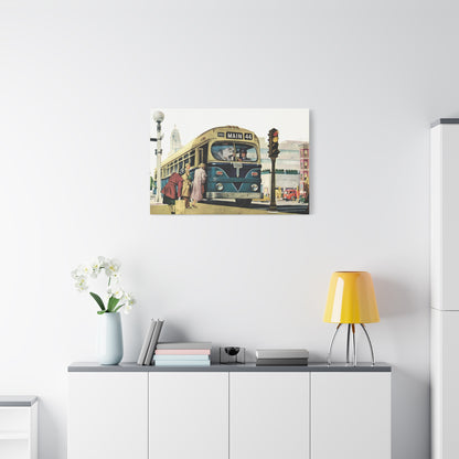 Main 44 Express: A Journey Through Vintage Streets Canvas Art-CropsyPix