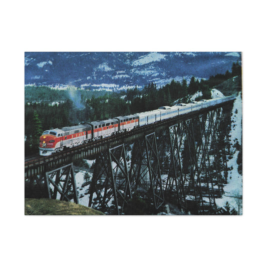 California Zephyr in the High Sierra Canvas Print - Vintage Train Journey Wall Art-CropsyPix