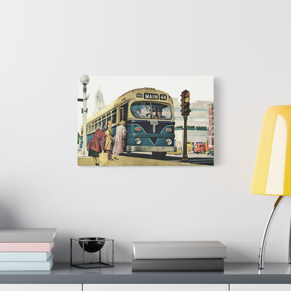 Main 44 Express: A Journey Through Vintage Streets Canvas Art-CropsyPix