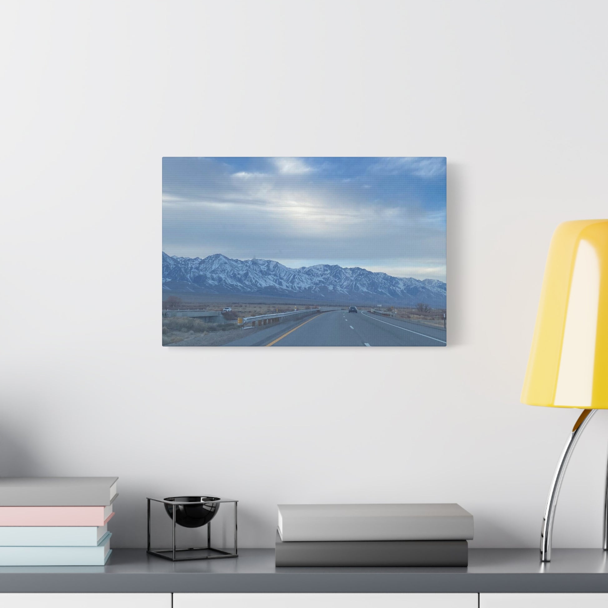 Highway 395 California Canvas Art - Serene Sierra Nevada Mountainscape-CropsyPix