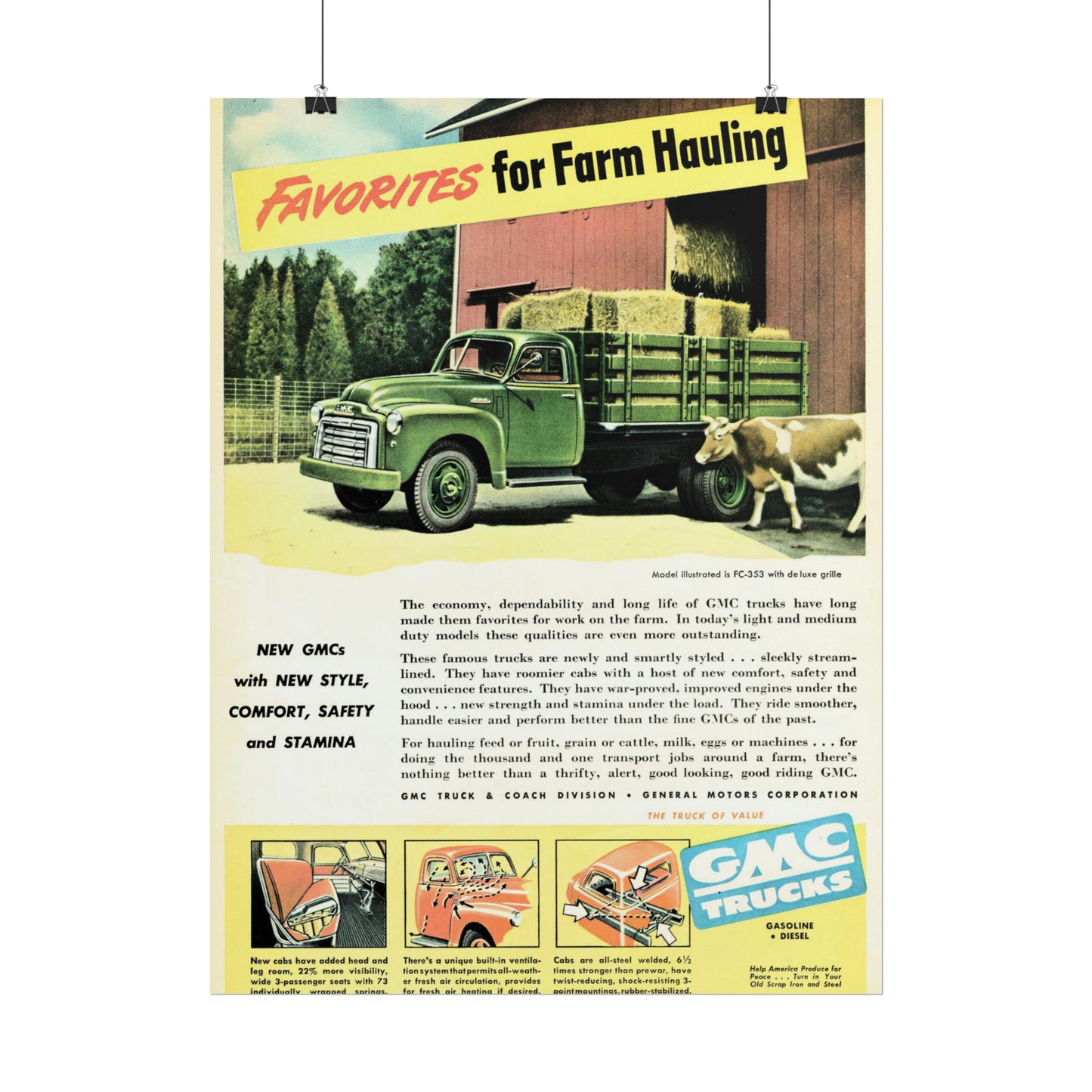 Harvest Heritage: Timeless GMC Truck Farm Poster Artwork-CropsyPix