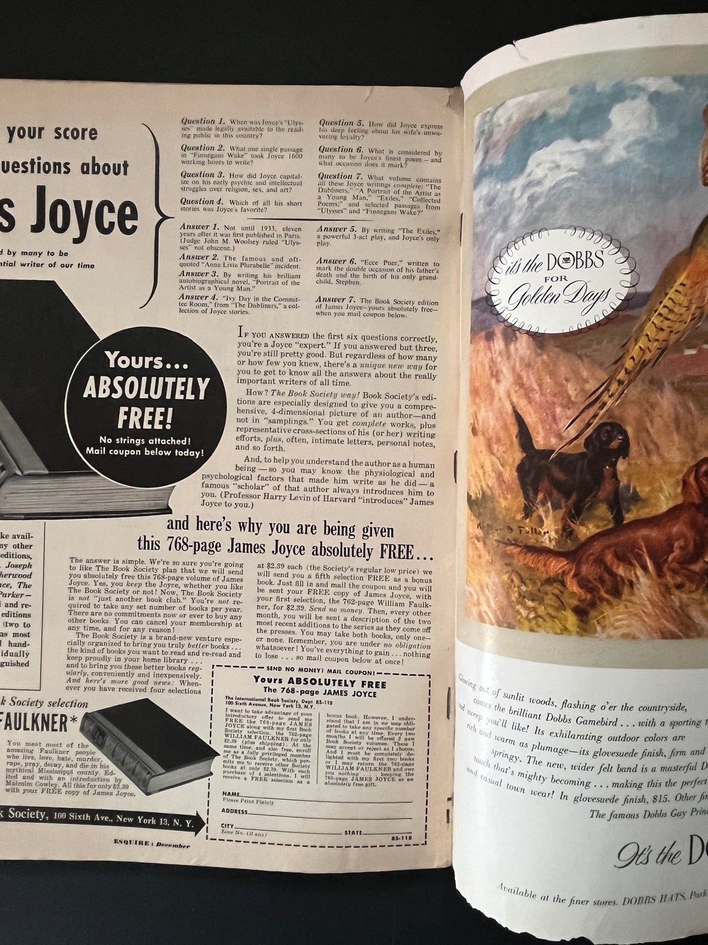 Esquire December 1950 - Famous Christmas Annual Issue, Mid-Century Men's Magazine-CropsyPix