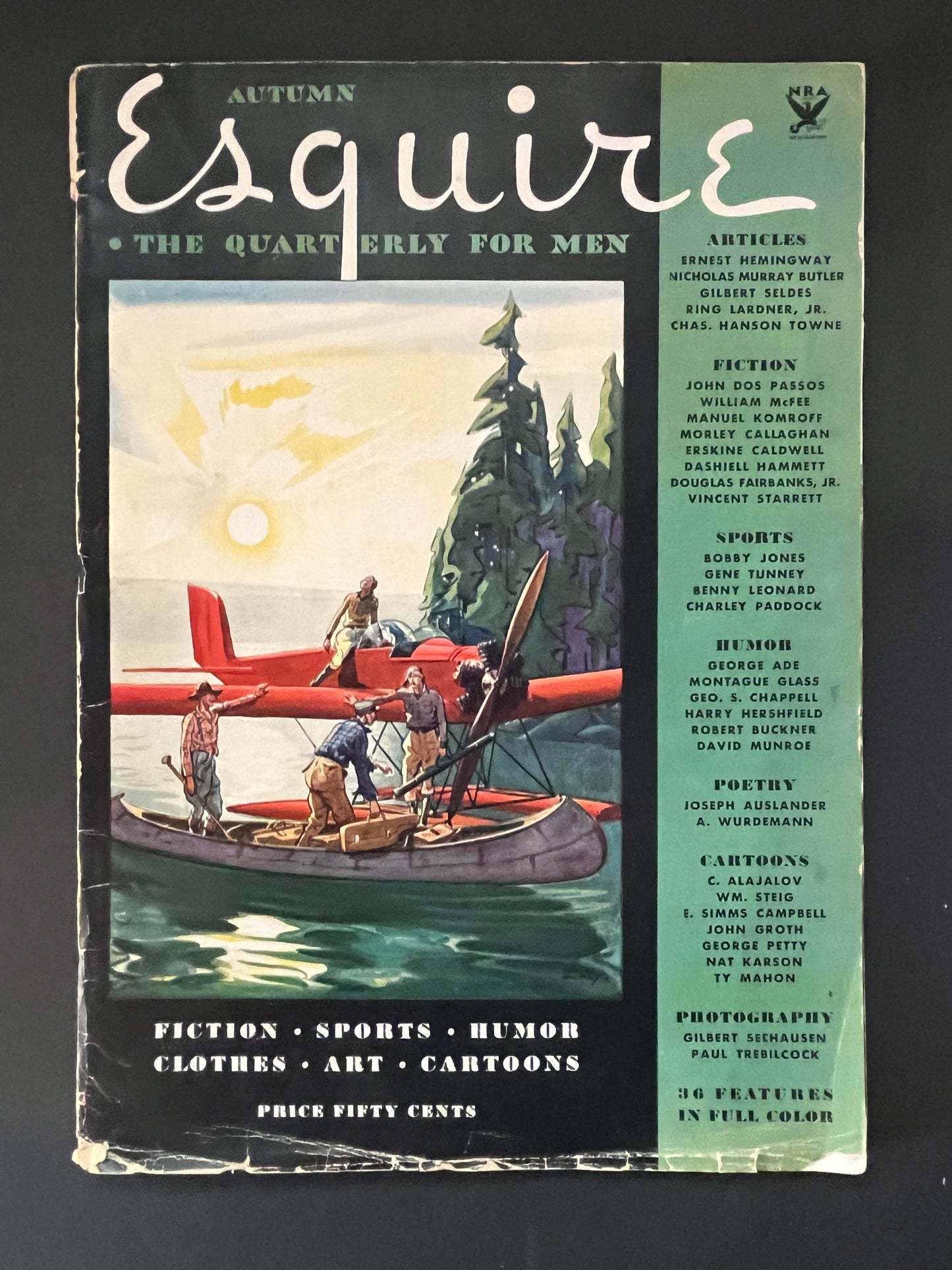 Esquire Autumn Quarterly 1933 - Vintage Men's Magazine with Hemingway Article-CropsyPix