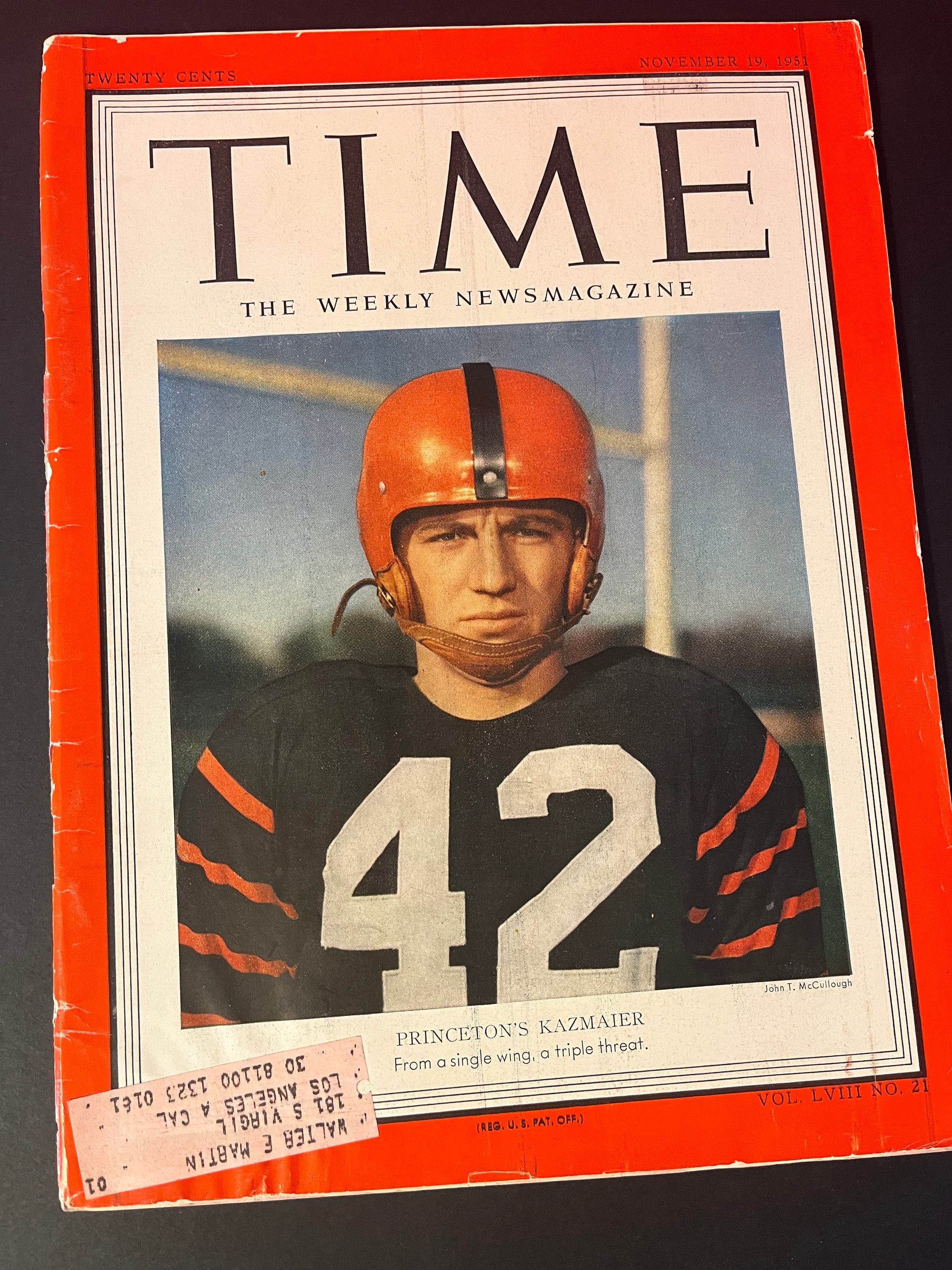 TIME Magazine Nov 19, 1951 - Princeton's Football Star Kazmaier, Vintage Ads 50s-CropsyPix