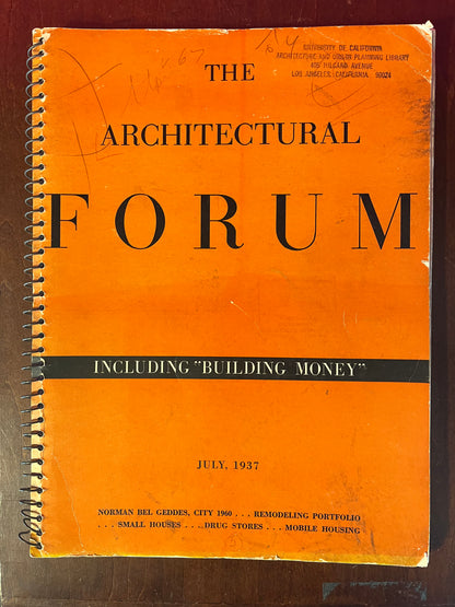 1937 July Architectural Forum Magazine – Vintage Design & Architecture Collectible-Vintage Publications-CropsyPix