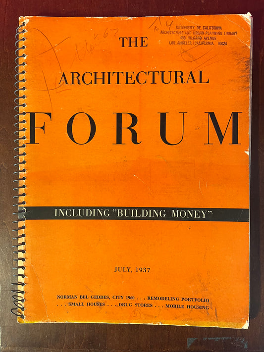 1937 July Architectural Forum Magazine – Vintage Design & Architecture Collectible-Vintage Publications-CropsyPix
