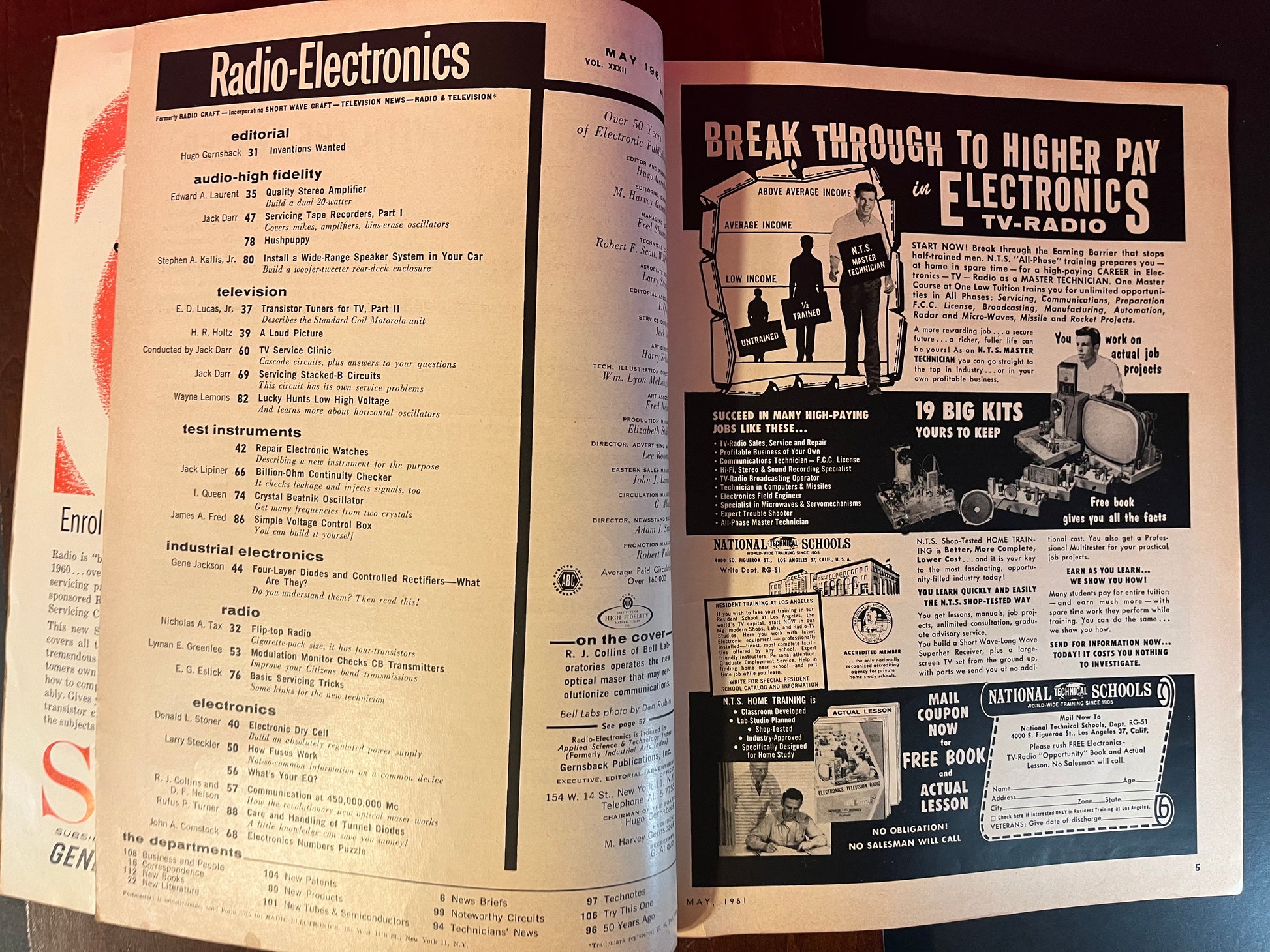 1961 May Radio-Electronics Magazine – Pioneering High Fidelity and TV Servicing Insights-Vintage Publications-CropsyPix