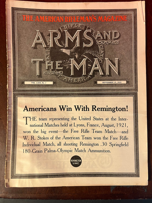 1921 "The American Rifleman's Magazine" - Historic Arms and The Man Edition