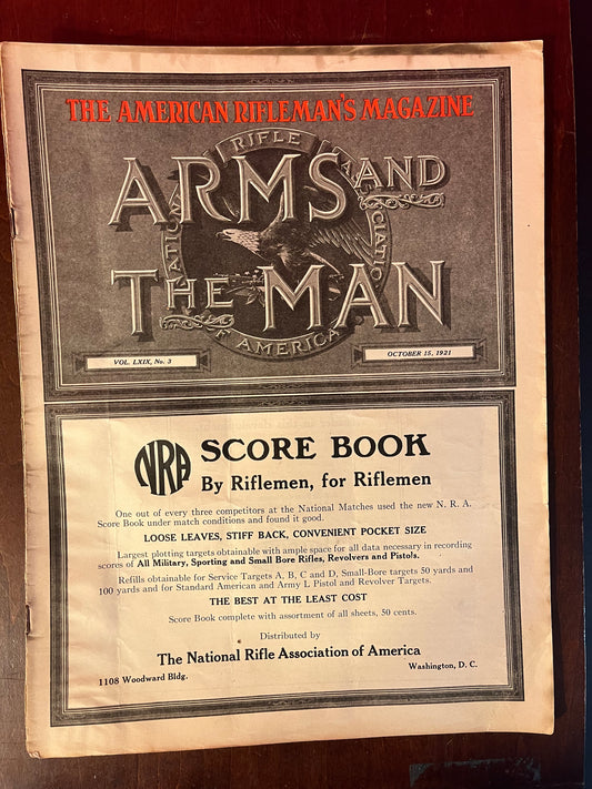 1921 "The American Rifleman's Magazine" - October Issue NRA Collectible