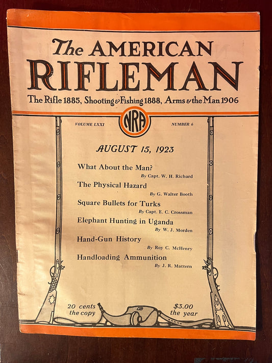 1923 "The American Rifleman" Magazine - Vintage NRA Firearms & Hunting Collectible-Vintage Publications-CropsyPix