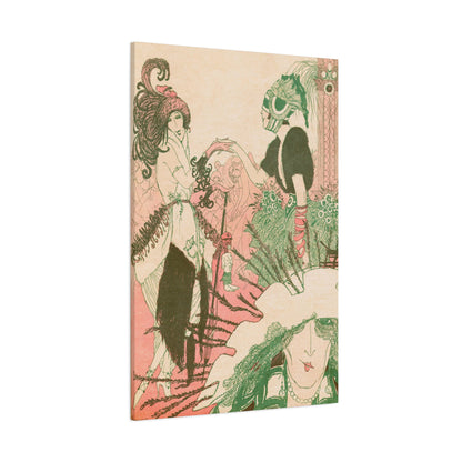 Vintage 1919 French Fashion Illustration on Canvas-CropsyPix