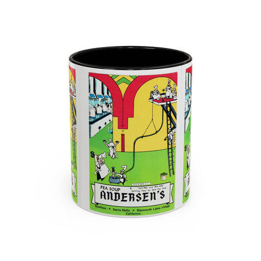 Pea Soup Andersens Mug - Retro California Highway 101 & 395, Comic Illustration, 11oz Black Handle Collectible Souvenir Drinkware Coffee Cup