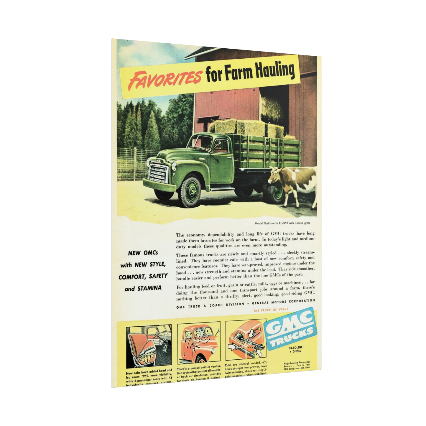 Harvest Heritage: Timeless GMC Truck Farm Poster Artwork-CropsyPix