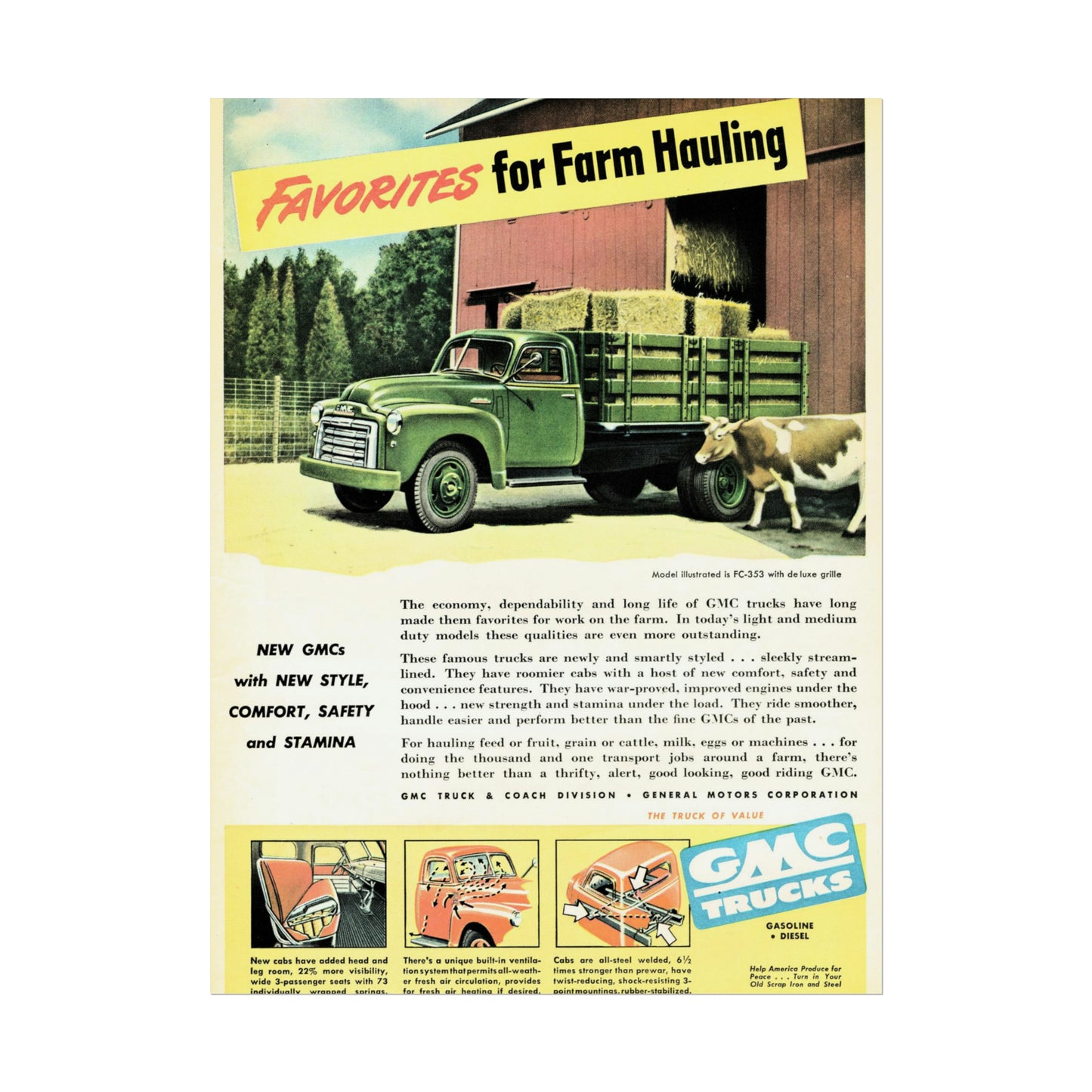 Harvest Heritage: Timeless GMC Truck Farm Poster Artwork-CropsyPix