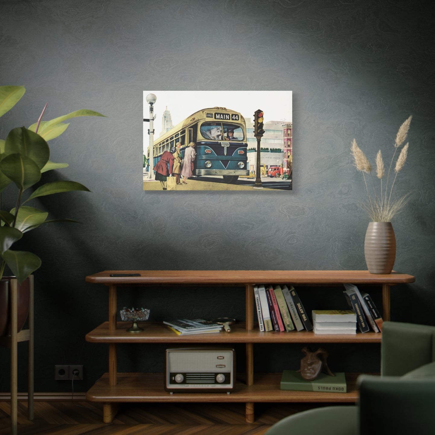 Main 44 Express: A Journey Through Vintage Streets Canvas Art-CropsyPix