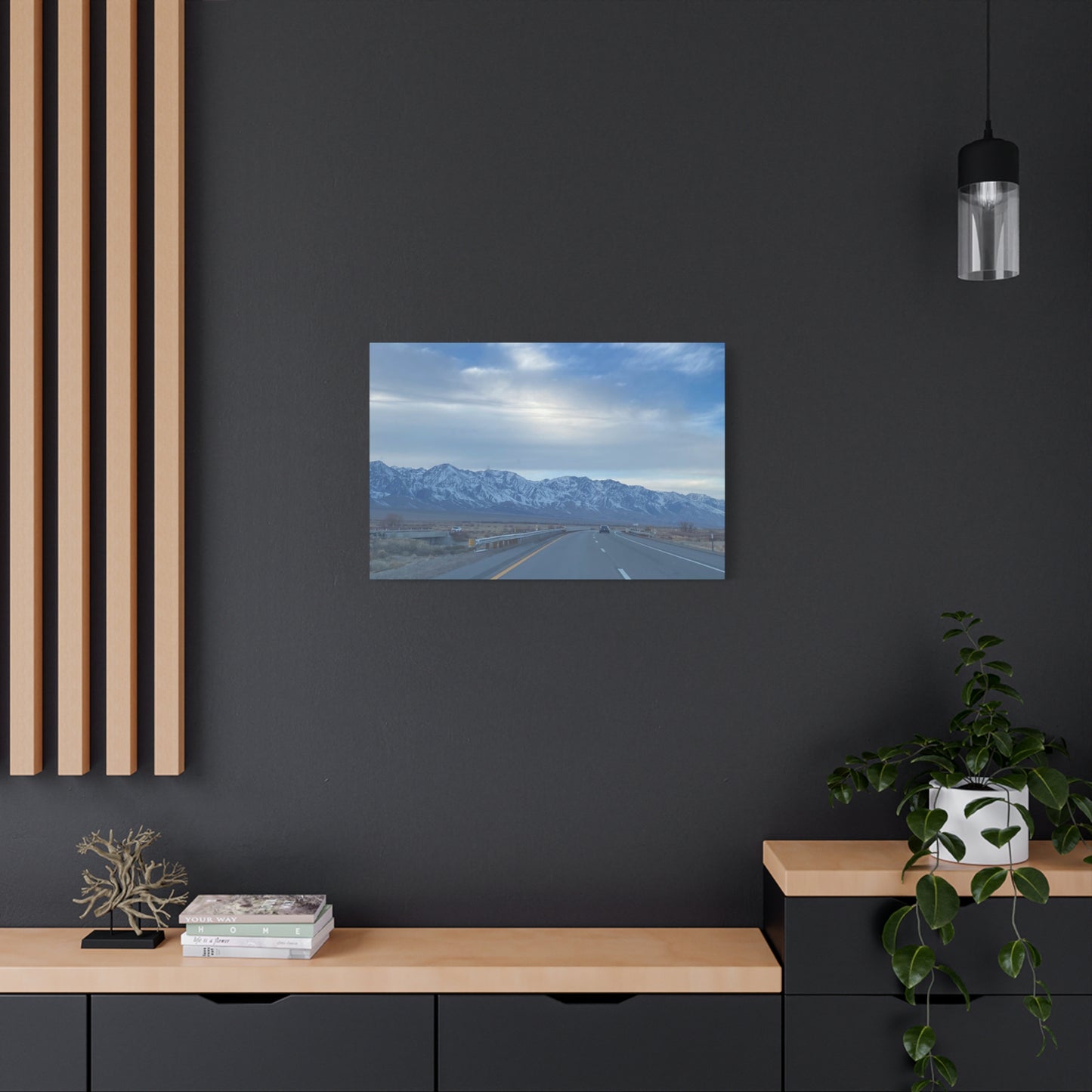 Highway 395 California Canvas Art - Serene Sierra Nevada Mountainscape-CropsyPix