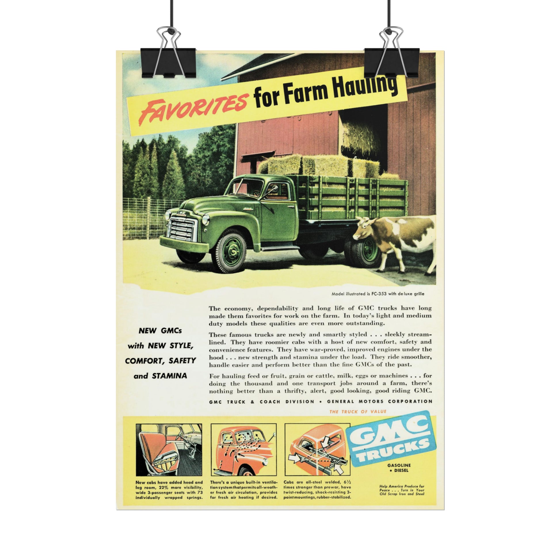 Harvest Heritage: Timeless GMC Truck Farm Poster Artwork-CropsyPix