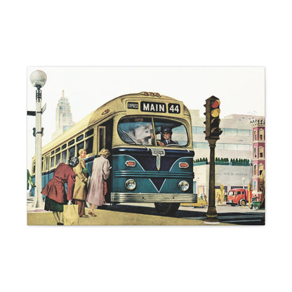 Main 44 Express: A Journey Through Vintage Streets Canvas Art-CropsyPix