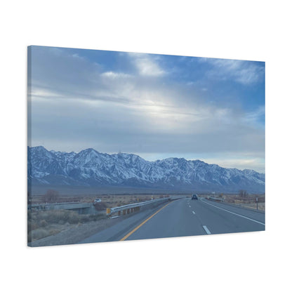 Highway 395 California Canvas Art - Serene Sierra Nevada Mountainscape-CropsyPix