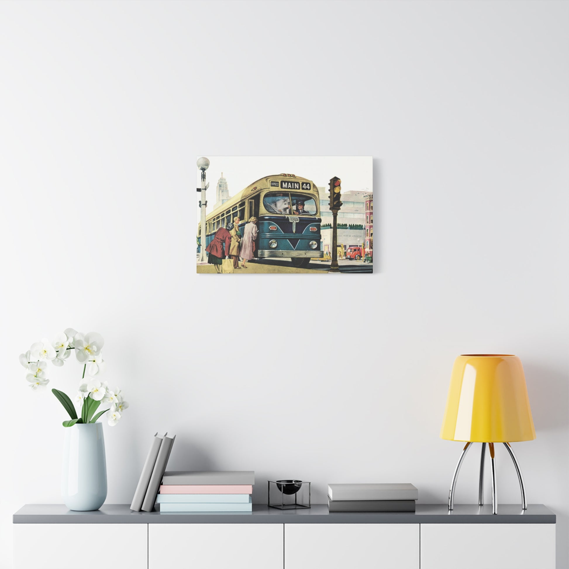 Main 44 Express: A Journey Through Vintage Streets Canvas Art-CropsyPix