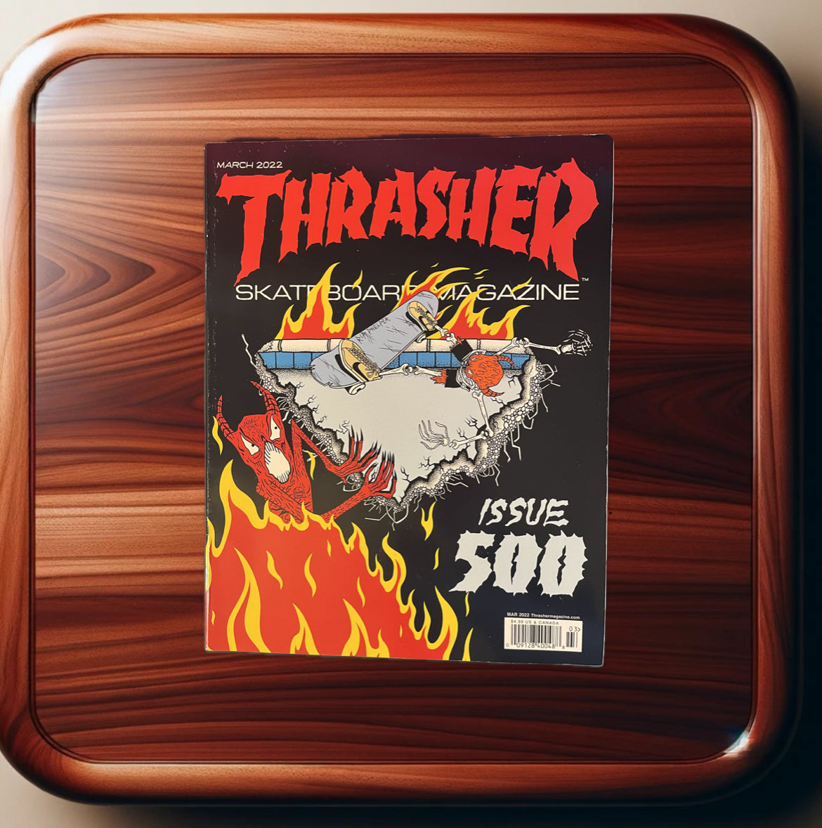 2022 Thrasher Skateboard Magazine March 2022 Issue #500 - Mint Condition with Stickers and Posters