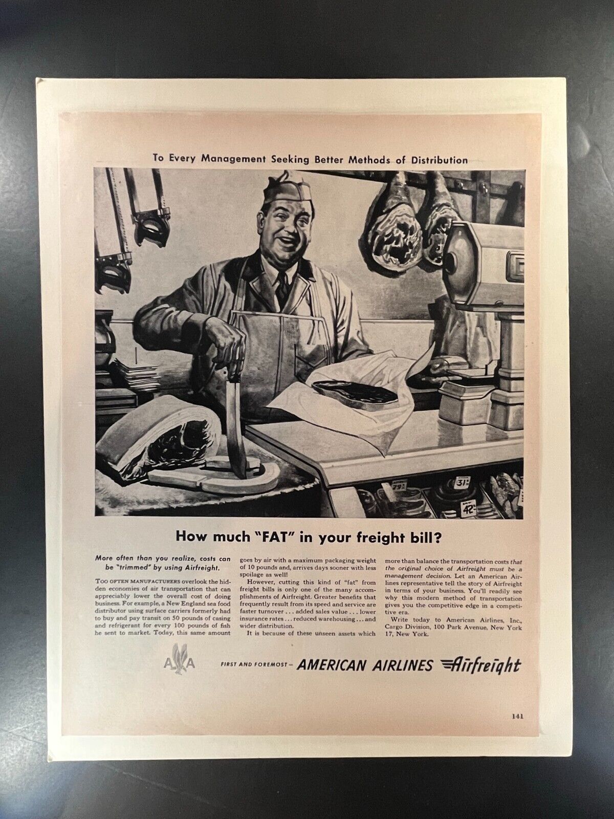 1950s American Airlines Airfreight Vintage Advertisement - 10x13 Nostalgic Air