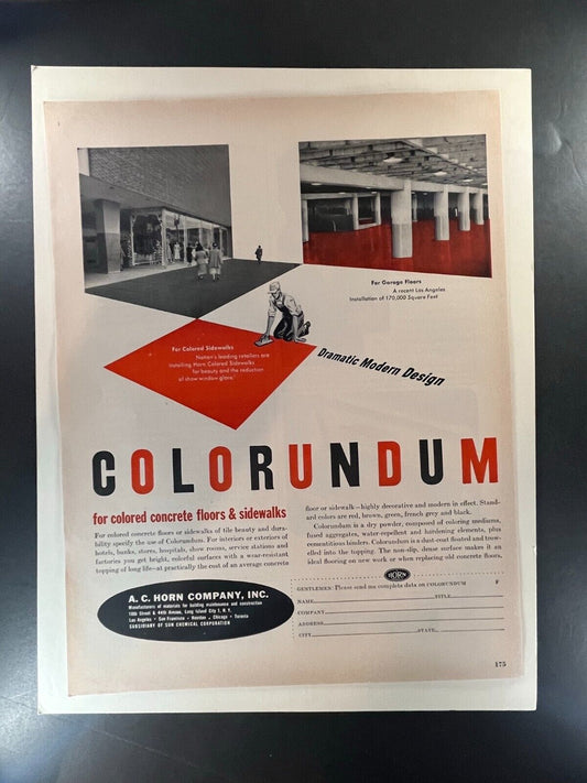 1950s A.C. Horn Company Colorundum Advertisement - Vintage Construction 10x13