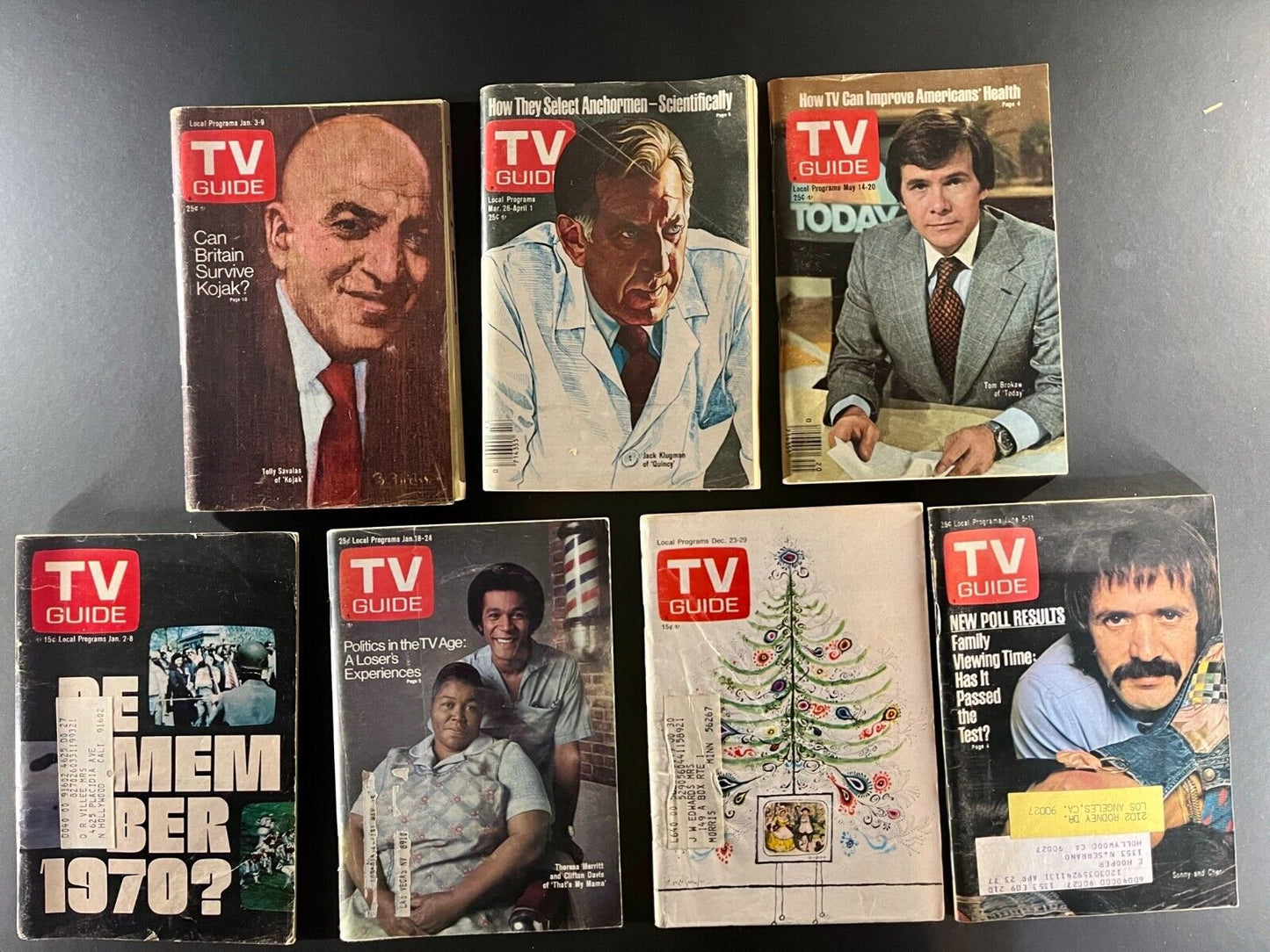 Vintage TV Guide Collection (Set of 7) - Classic Television 1970s