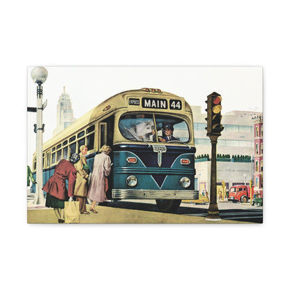 Main 44 Express: A Journey Through Vintage Streets Canvas Art-CropsyPix