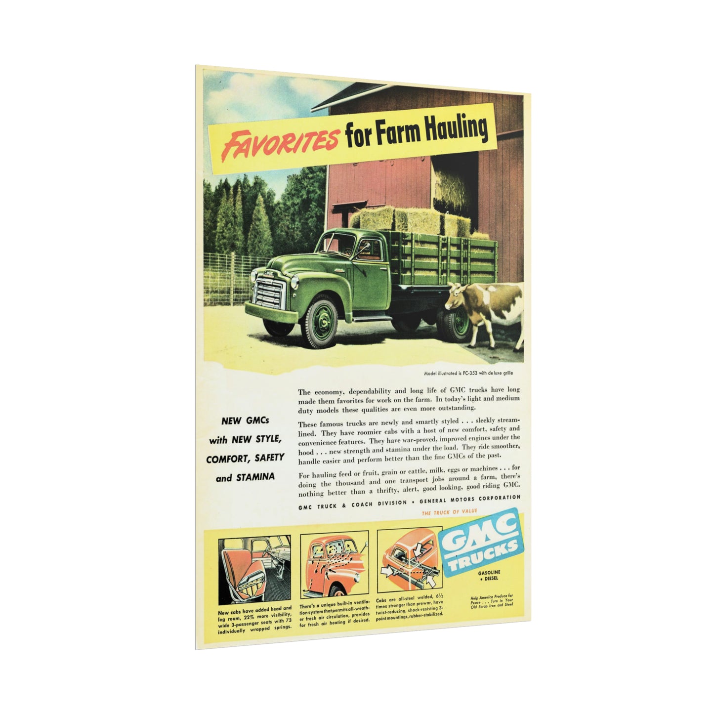 Harvest Heritage: Timeless GMC Truck Farm Poster Artwork-CropsyPix