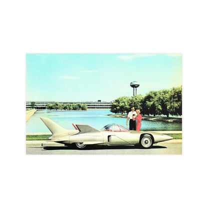 Space Age Dream: 1950s Vintage Futuristic Concept Car Design Matte Poster