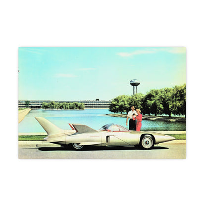 Space Age Dream: 1950s Vintage Futuristic Concept Car Design Matte Poster