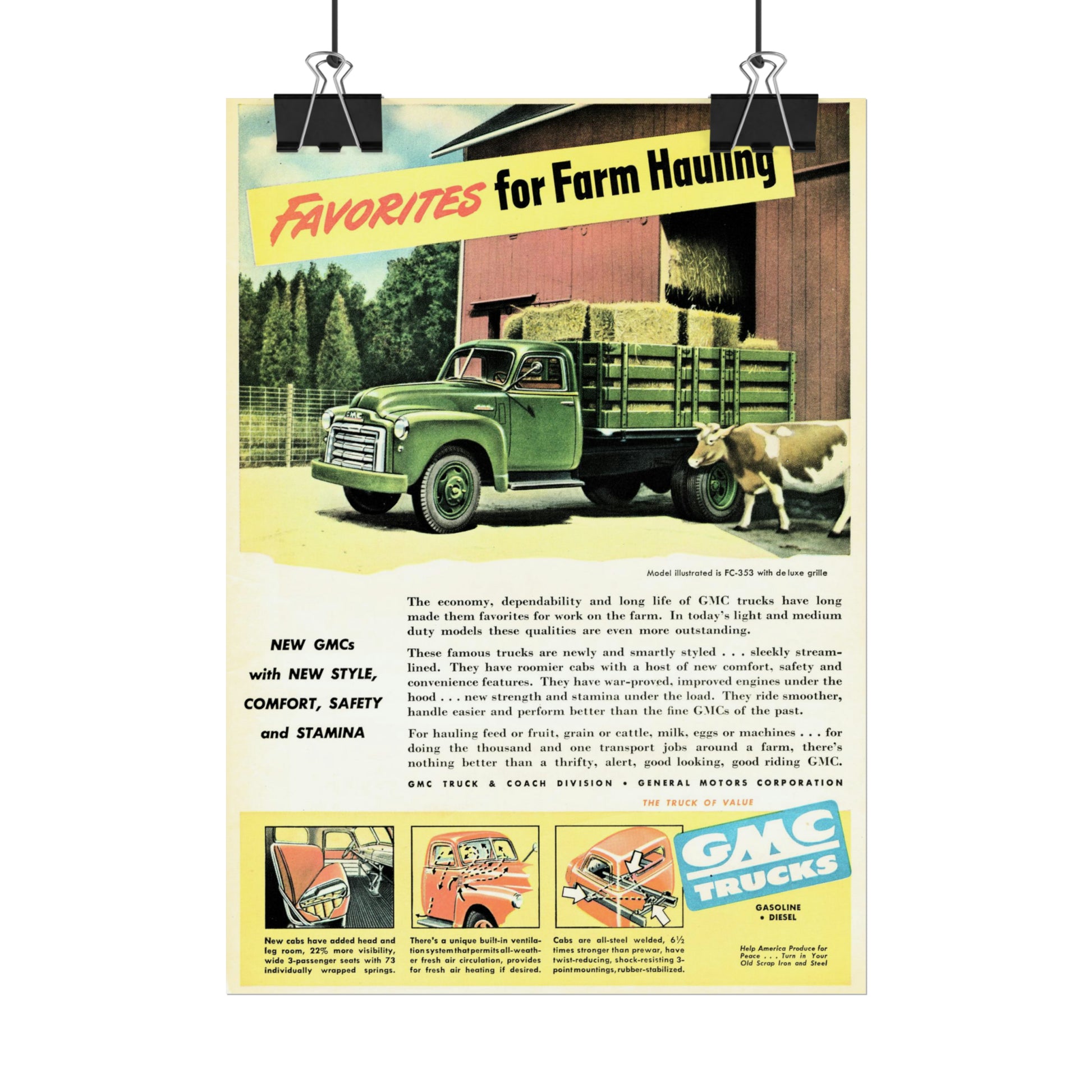 Harvest Heritage: Timeless GMC Truck Farm Poster Artwork-CropsyPix