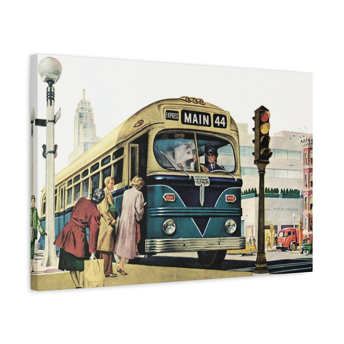 Main 44 Express: A Journey Through Vintage Streets Canvas Art-CropsyPix