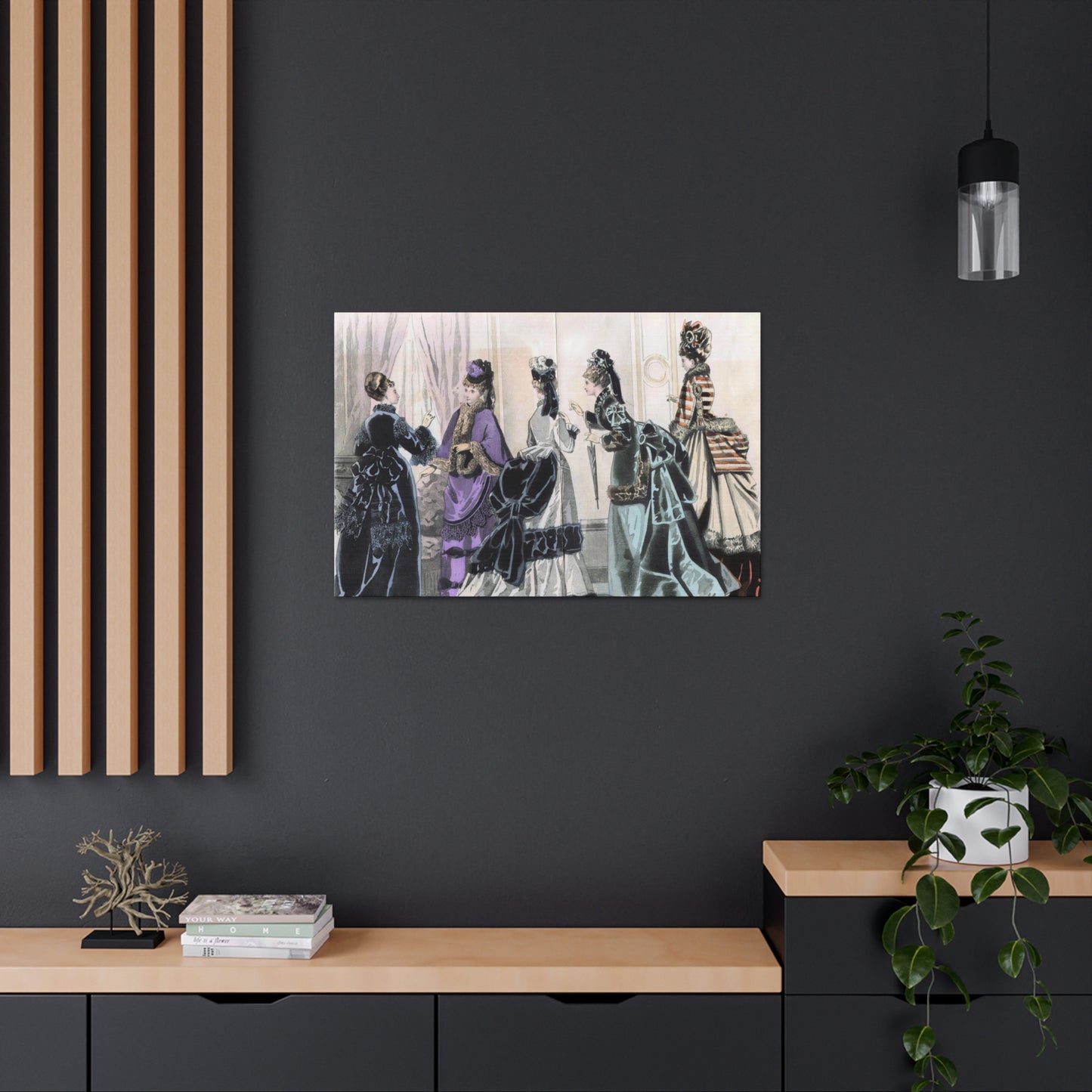 Victorian Elegance: 19th Century Ladies' Social Gathering Canvas Print