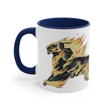 Flame Art Coffee Mug - Abstract Fiery Design Ceramic Cup-CropsyPix