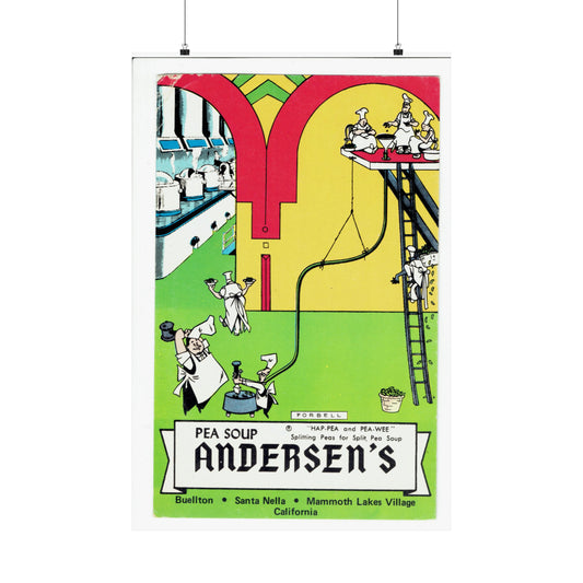 Hap-Pea and Pea-Wee" Vintage-Style Andersen's Pea Soup Kitchen Poster-CropsyPix